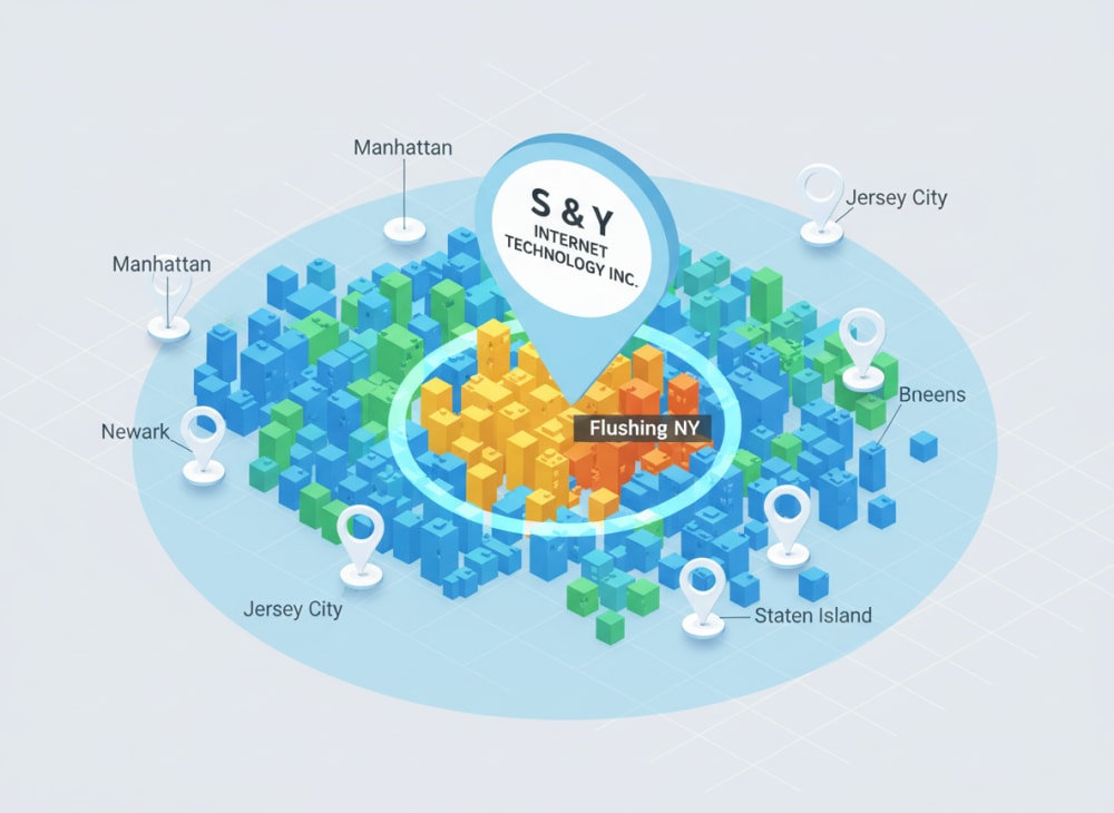 S & Y service coverage map across the Greater New York area